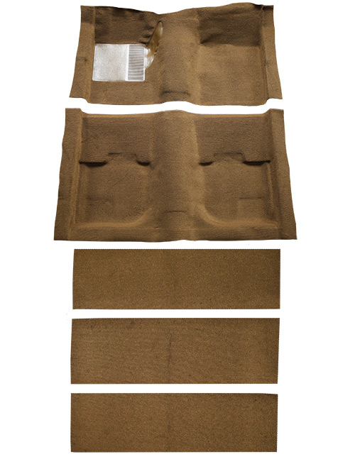 1969-1970 Ford Mustang Fastback with Folddowns without Shifter Cut Nylon Carpet Flooring 601 Black