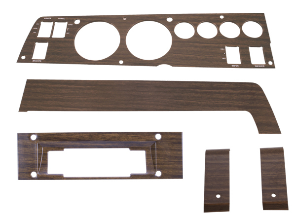 Mopar 1970 B-body Woodgrain Rallye Dash Bezel Kit (8 Track - no AC)