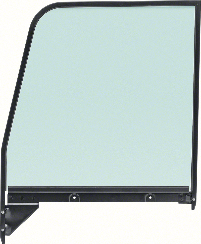 1955-59 GM Truck Door Glass With Black Frame - Tinted - LH 