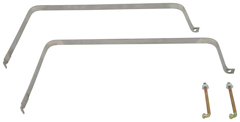 1970-74 E-Body - Fuel Tank Mounting Strap Set - Stainless Steel (With Hardware) 
