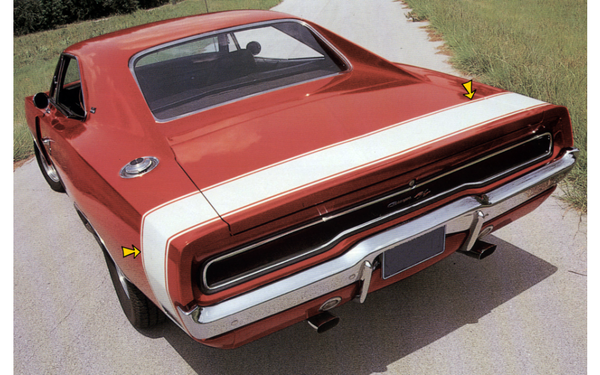 1970 Dodge Charger Bumble Bee Tail Stripes Kit