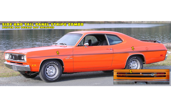 1970 Plymouth Duster Side and Tail Panel Stripes Kit