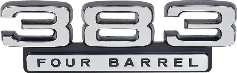 1967-1968-1969-1970-1971 Mopar 383 Four Barrel Fender Emblem 