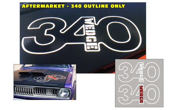 1971 Plymouth Duster 340 Wedge Hood Decal - AFTERMARKET