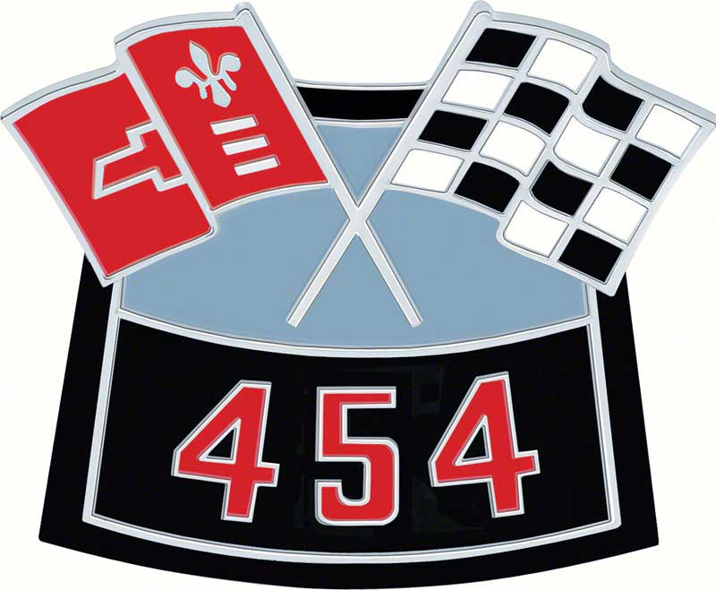 454 Die-Cast Crossed Flags Air Cleaner Emblem 
