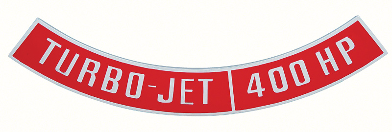 Die-Cast Turbo-Jet 400 HP Air Cleaner Emblem 