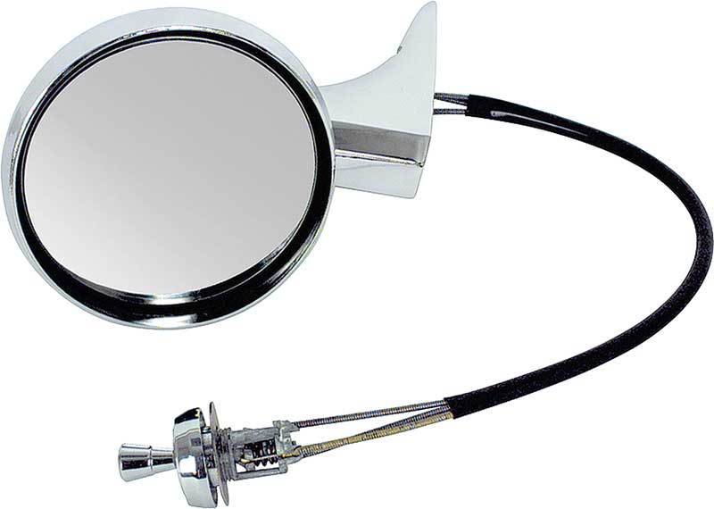 1966-67 Chevy II / Nova, 1967 Camaro / Firebird Left Hand (Driver Side) Remote Round Outer Mirror 