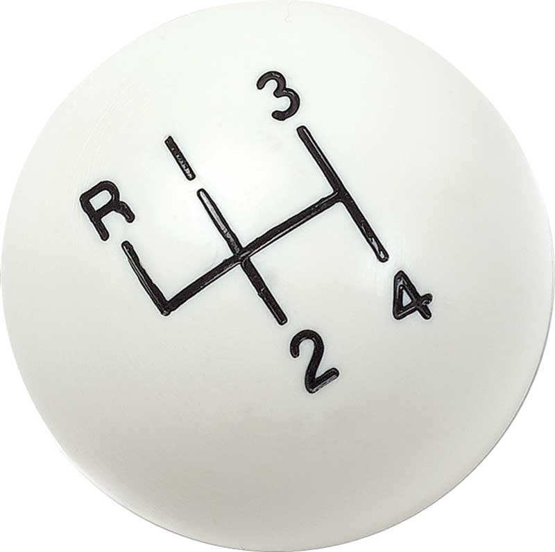 White 4 Speed Shift Knob With 5/16"-18 Sae Thread 