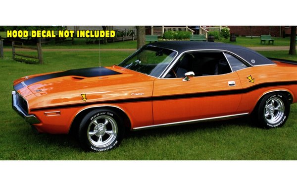 1970 Dodge Challenger Mid Body Side Stripes Kit No R/T