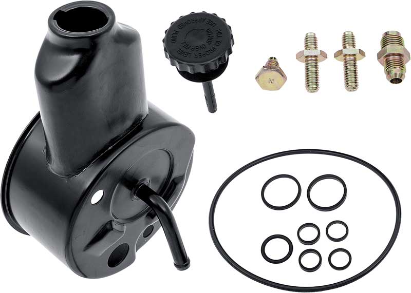 1967-68 Camaro, 1968 Nova with Small Block Black Powdercoated Power Steering Reservoir 