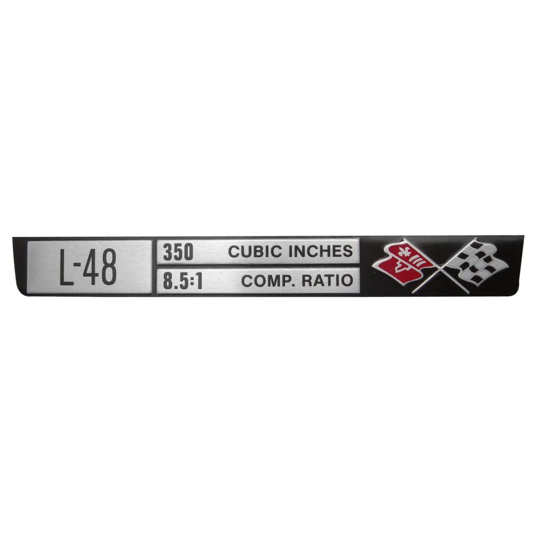 Corvette Engine Data Plate, L-48/350/8.5:1, Sold as Each