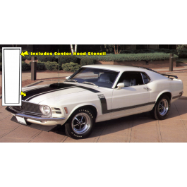 1970 Boss 302 Mustang Complete Stripe Kit with Center Hood Stencil