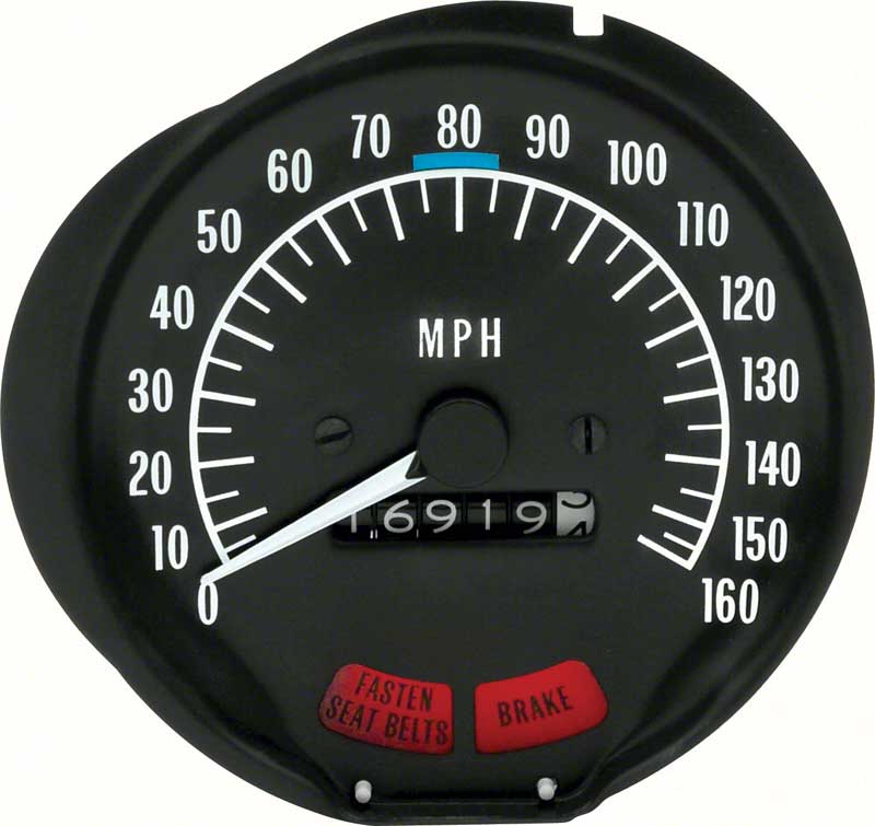 1970-74 Firebird 160 Mph Speedometer With Seat Belt Warning 