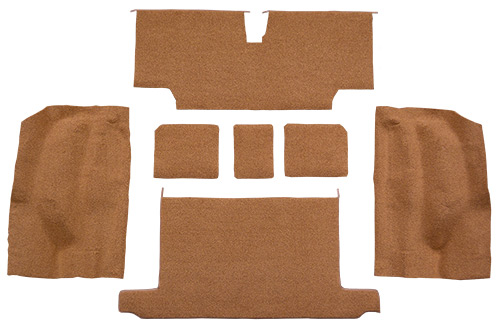 1973-1975 Chevrolet Corvette Roadster Rear with Pad Cutpile Carpet Flooring 801 Black