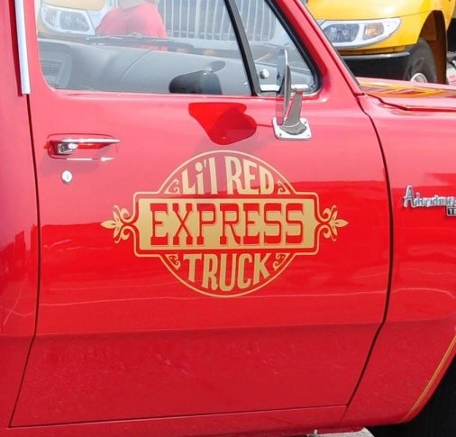 1978 1979 Dodge Li'l Red Express Truck Door Crests Lettering Decals