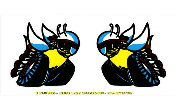 1970 Dodge R/T Scat Pack Window Bee Decals Set - 2" Tall - Inside Application