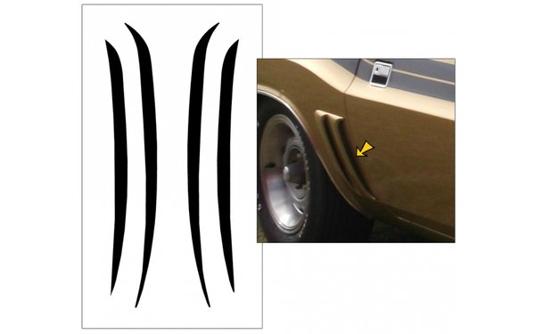 1971 Dodge Challenger Side Scoop Blackout Decals Set