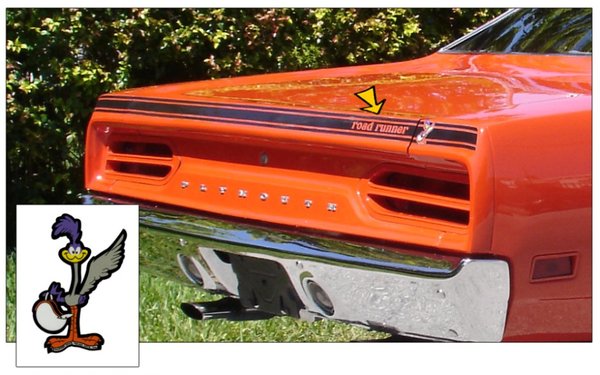 1970 Plymouth Road Runner Deck Lid Stripe with Standing Bird Decal