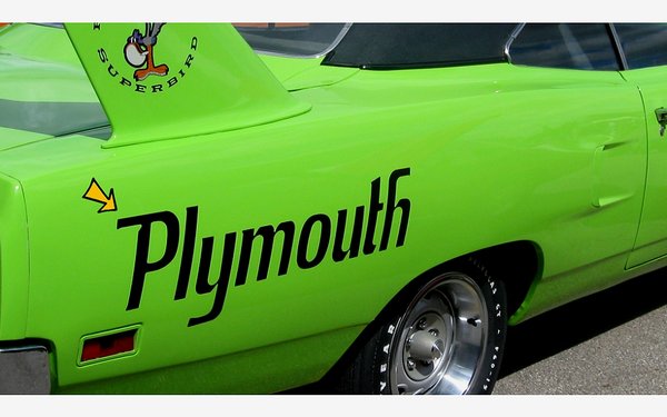 1970 Plymouth Superbird Quarter Panel Name Decals SET - 9.5" x 32"