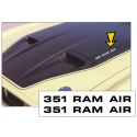 1971-73 Mustang / Boss - 351 Ram Air - Hood Decal Set