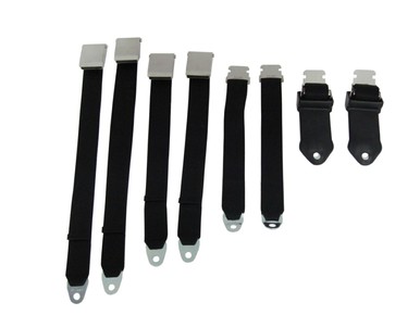 1966-1967 B-body Bucket Seat Belt Set (BLACK)