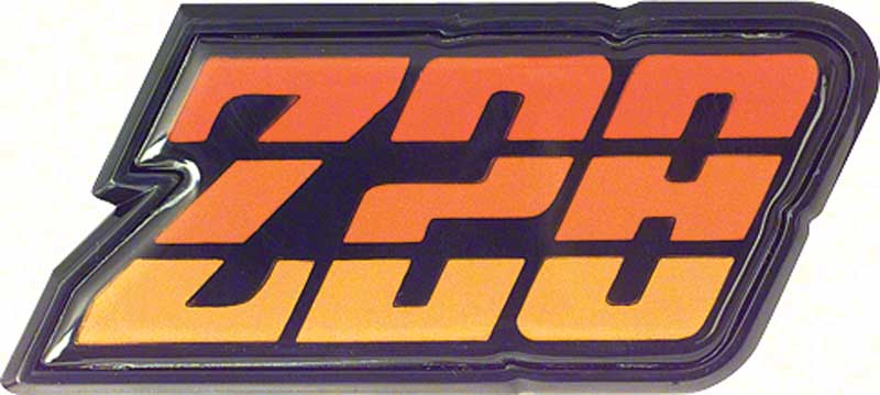 1980-81 Camaro "Z28" Orange Fuel Door Emblem 