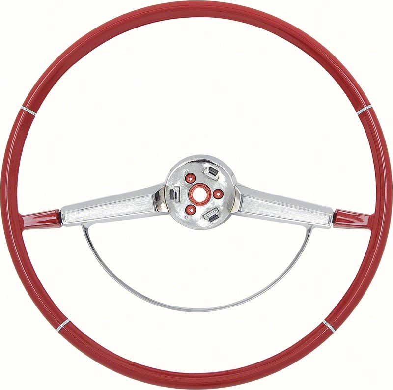 1965-66 Impala Red Steering Wheel With Horn Ring 