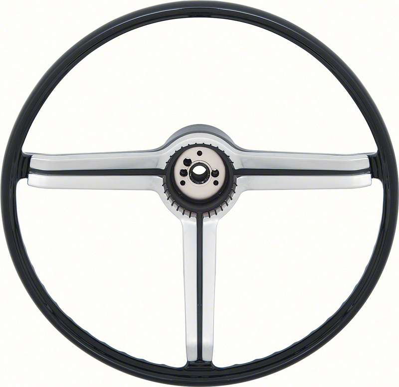 1968 Steering Wheel with Spokes and Brushed Chrome Spider Insert 
