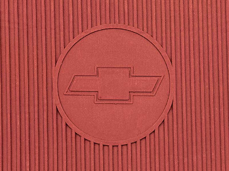 1967-69 Camaro, 68-74 Nova4 Piece Red Rubber Bow Tie Floor Mat Set 