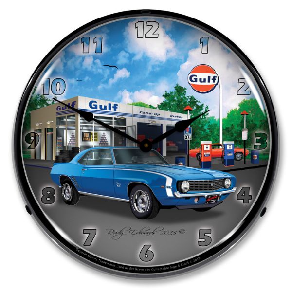 1969-1969 Chevrolet Camaro LED Clock. SS Gulf