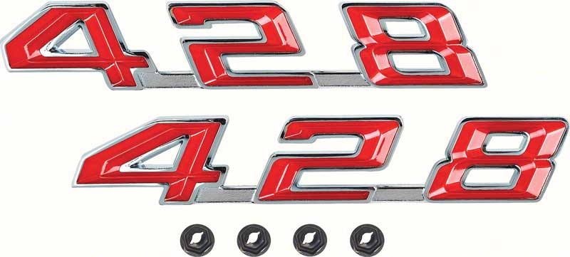 1967-69 Firebird "428" Hood Emblems 