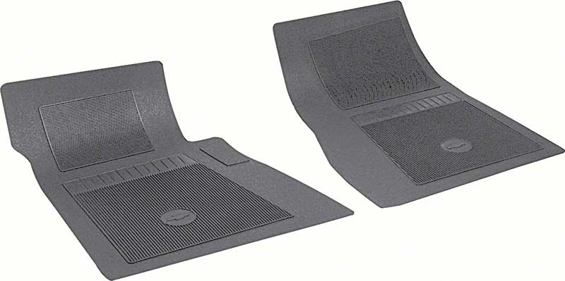 Chevrolet 2 Piece Black Front Floor Mat Set With Bow Tie 