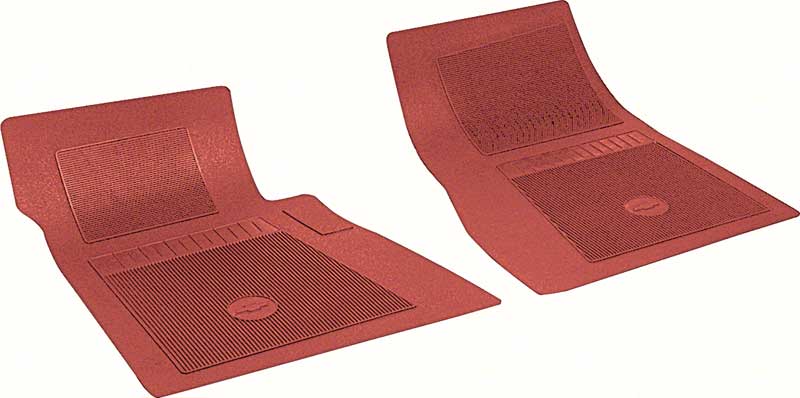 Chevrolet 2 Piece Red Front Floor Mat Set With Bow Tie 