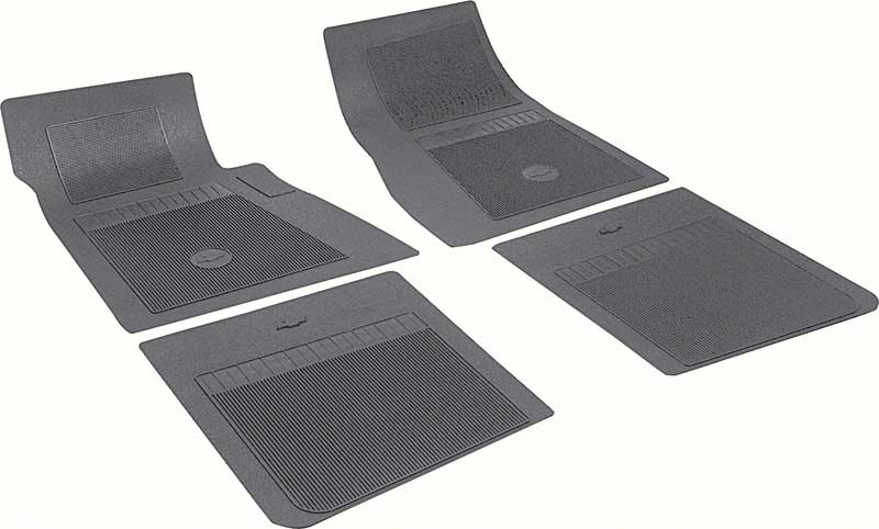 Chevrolet 4 Piece Black Floor Mat Set With Bow Tie 