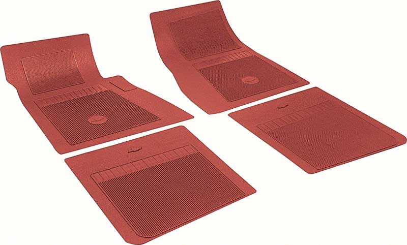 Chevrolet 4 Piece Red Floor Mat Set With Bow Tie 