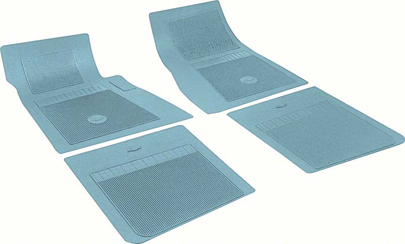 Chevrolet 4 Piece Light Blue Floor Mat Set With Bow Tie 