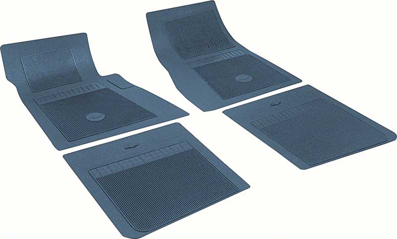 Chevrolet 4 Piece Dark Blue Floor Mat Set With Bow Tie 