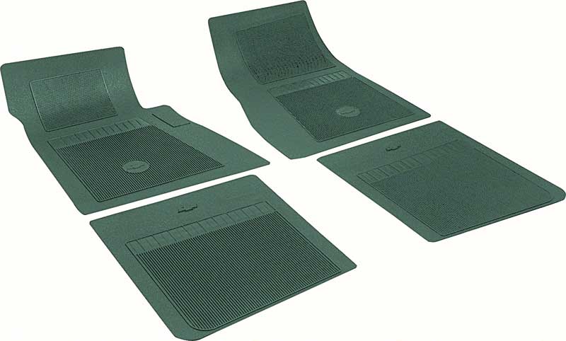 Chevrolet 4 Piece Dark Green Floor Mat Set With Bow Tie 