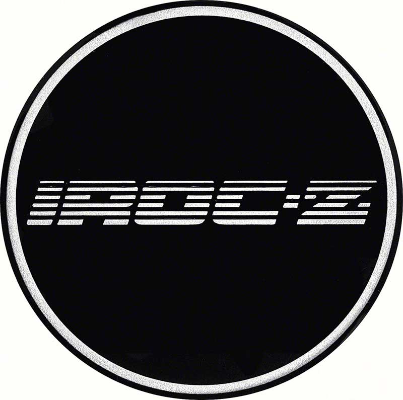 R15 Wheel Center Cap Emblem Iroc-Z 2-15/16" Chrome Logo/Black Background 