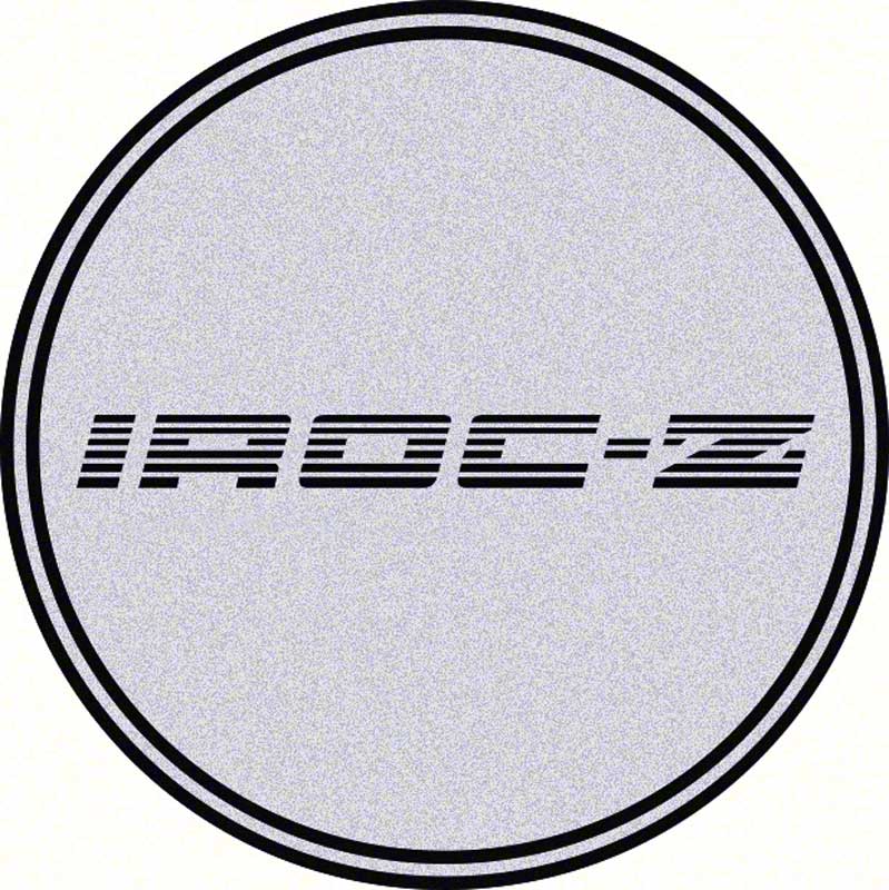 R15 Wheel Center Cap Emblem Iroc-Z 2-15/16" Black Logo/Silver Background 