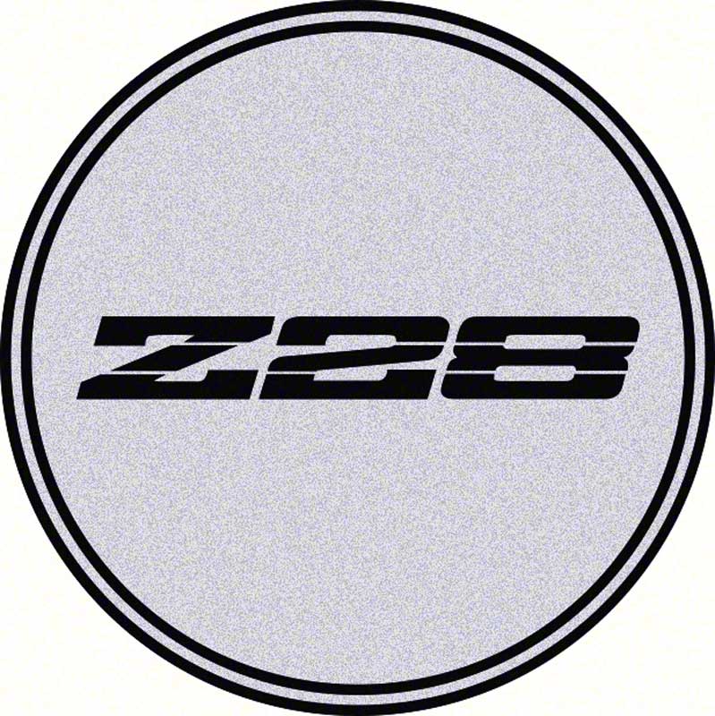 R15 Wheel Center Cap Emblem Z28 2-15/16" Black Logo/Silver Background 