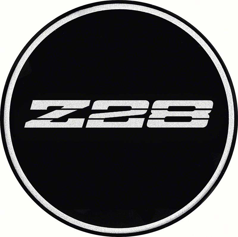 GTA Wheel Center Cap Emblem Z28 2-1/8" Chrome Logo/Black Background 
