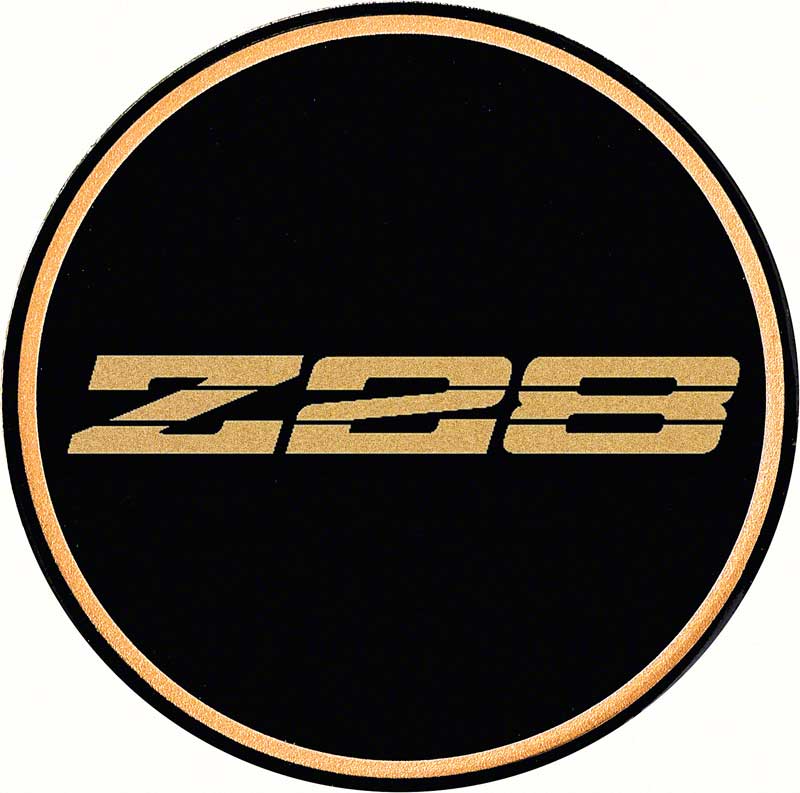 GTA Wheel Center Cap Emblem Z28 2-1/8" Gold Logo/Black Background 