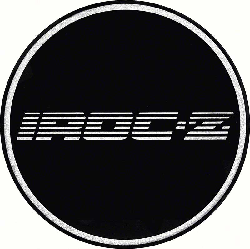 GTA Wheel Center Cap Emblem Iroc-Z 2-1/8" Chrome Logo/Black Background 
