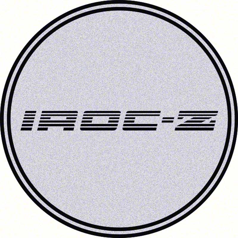 GTA Wheel Center Cap Emblem Iroc-Z 2-1/8" Black Logo/Silver Background 