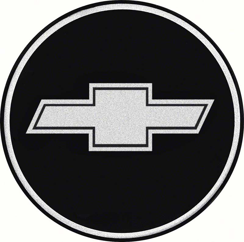 R15 Wheel Center Cap Emblem Bow Tie 2-15/16" Chrome Logo/Black Background 