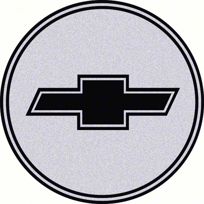 R15 Wheel Center Cap Emblem Bow Tie 2-15/16" Black Logo/Silver Background 