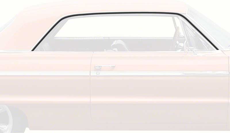 1963-64 Impala / Full-Size 2 Door Hardtop Roof Rail Weatherstrips 