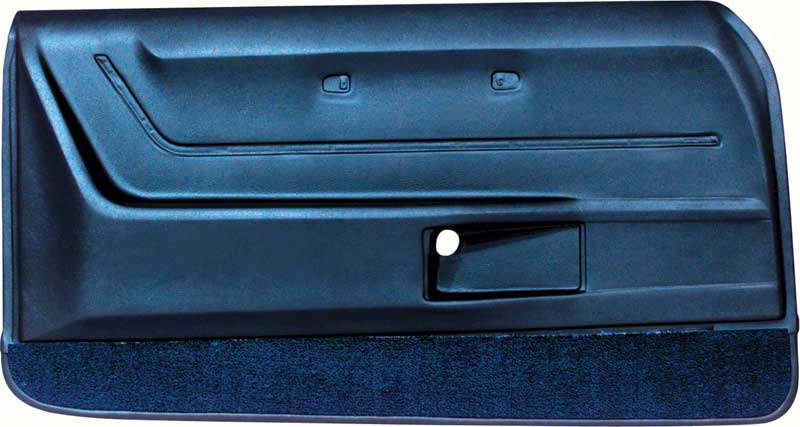 1969 Camaro Coupe / Convertible Dark Blue Deluxe Door Panels with Dark Blue Carpet 