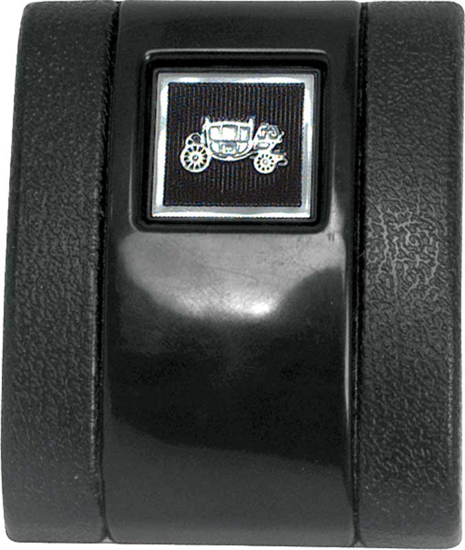 1966-67 Black Standard Interior Seat Belt Cover With Fisher Coach Emblem 